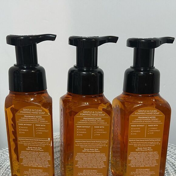 BBW Purrfect Pumpkin Foaming Hand Soap Set of 3 NWT - Picture 2 of 2